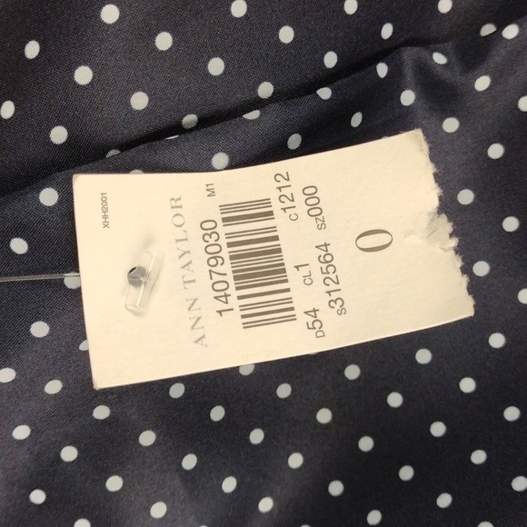 Ann Taylor Blue One Notched Collar Hook Front Long Sleeve Peplum Blazer Jacket - Picture 9 of 16